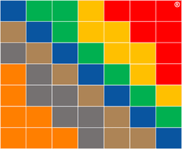 Logo des Instituts für Risikovorsorge — sieben Farben für die sieben Risikovorsorgesysteme